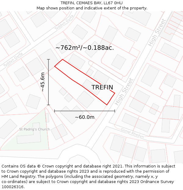TREFIN, CEMAES BAY, LL67 0HU: Plot and title map