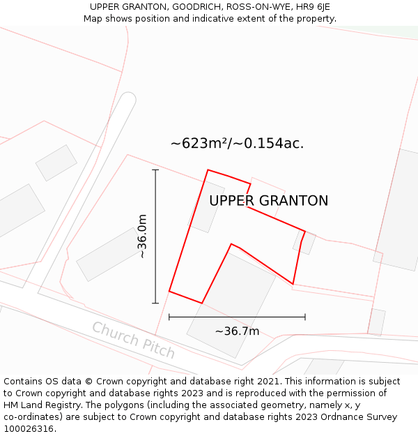 UPPER GRANTON, GOODRICH, ROSS-ON-WYE, HR9 6JE: Plot and title map