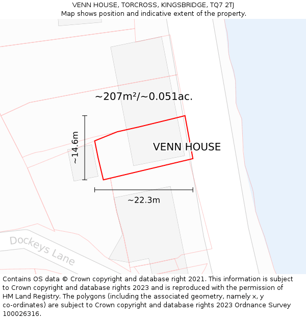 VENN HOUSE, TORCROSS, KINGSBRIDGE, TQ7 2TJ: Plot and title map