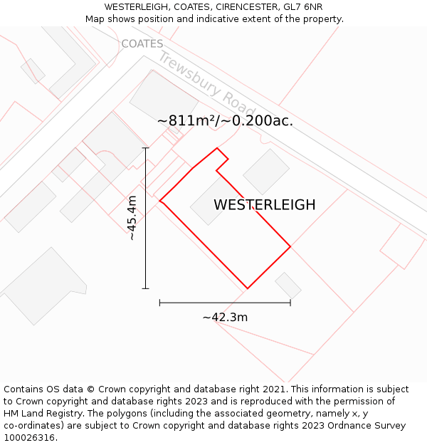 WESTERLEIGH, COATES, CIRENCESTER, GL7 6NR: Plot and title map