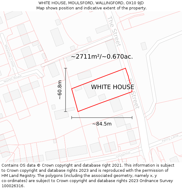 WHITE HOUSE, MOULSFORD, WALLINGFORD, OX10 9JD: Plot and title map
