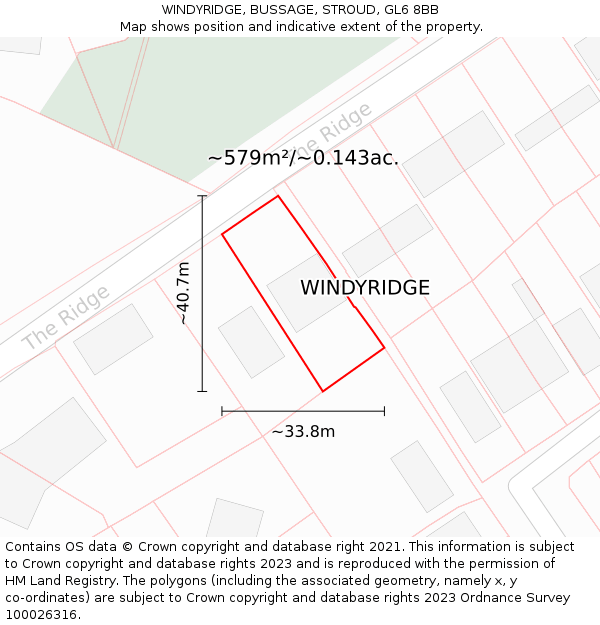 WINDYRIDGE, BUSSAGE, STROUD, GL6 8BB: Plot and title map