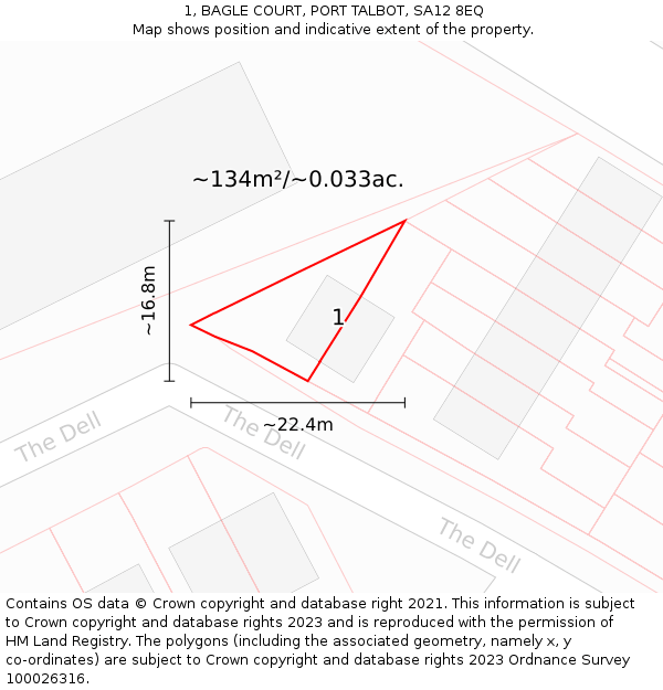 1, BAGLE COURT, PORT TALBOT, SA12 8EQ: Plot and title map