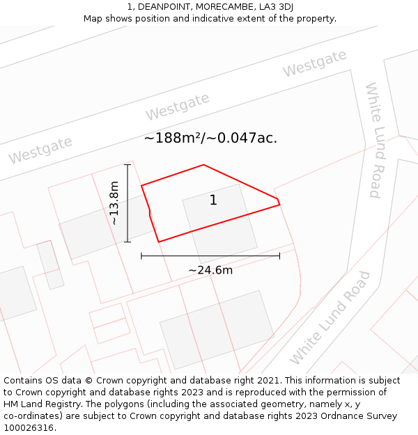 1, DEANPOINT, MORECAMBE, LA3 3DJ: Plot and title map