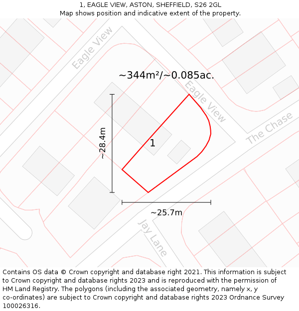 1, EAGLE VIEW, ASTON, SHEFFIELD, S26 2GL: Plot and title map
