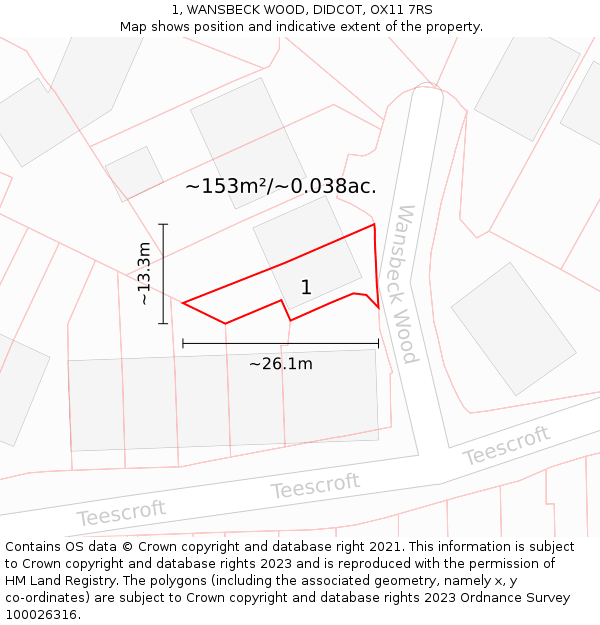 1, WANSBECK WOOD, DIDCOT, OX11 7RS: Plot and title map