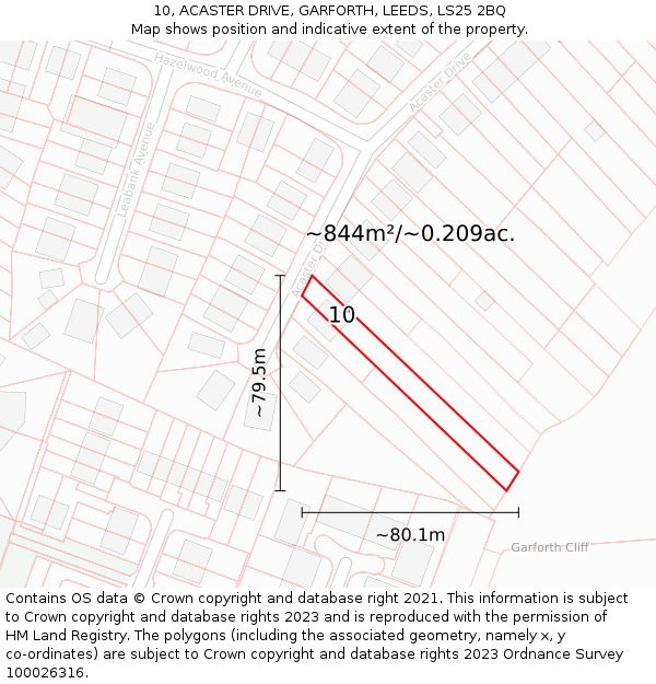 10, ACASTER DRIVE, GARFORTH, LEEDS, LS25 2BQ: Plot and title map