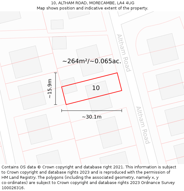 10, ALTHAM ROAD, MORECAMBE, LA4 4UG: Plot and title map