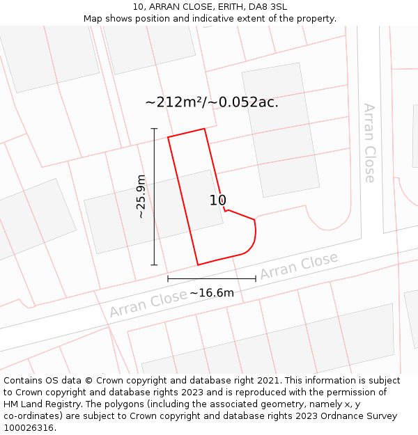 10, ARRAN CLOSE, ERITH, DA8 3SL: Plot and title map
