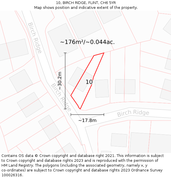 10, BIRCH RIDGE, FLINT, CH6 5YR: Plot and title map