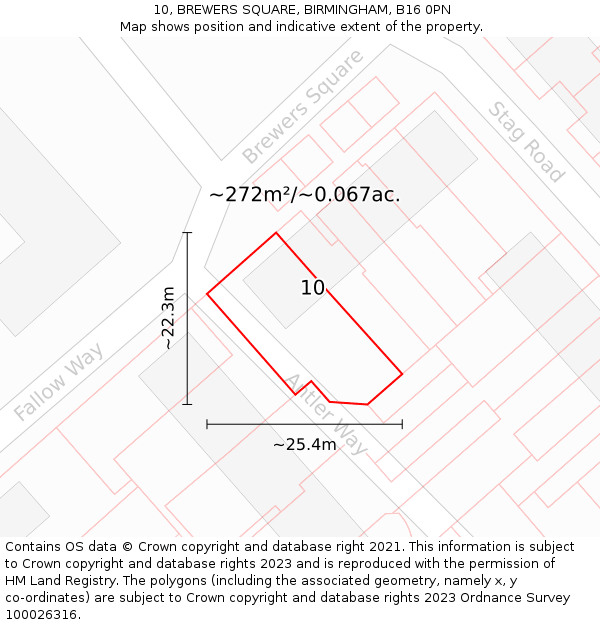 10, BREWERS SQUARE, BIRMINGHAM, B16 0PN: Plot and title map