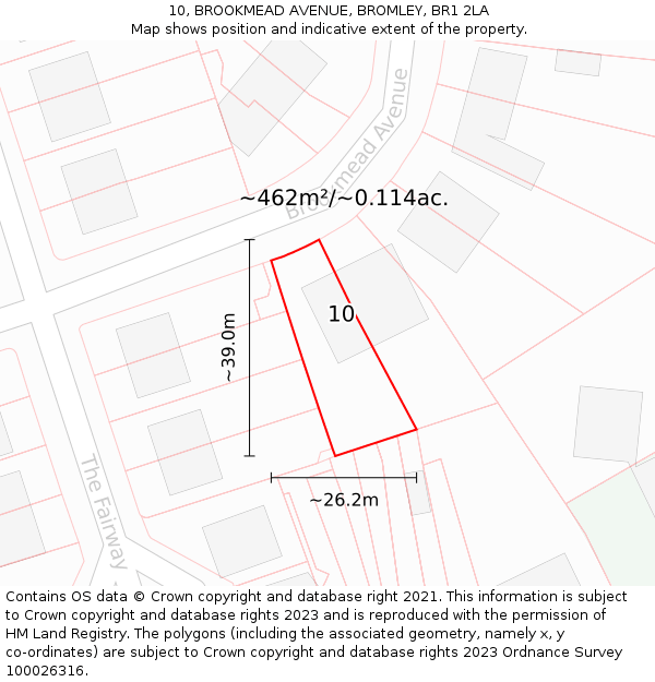 10, BROOKMEAD AVENUE, BROMLEY, BR1 2LA: Plot and title map