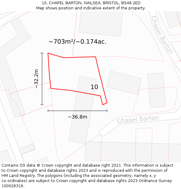 10, CHAPEL BARTON, NAILSEA, BRISTOL, BS48 2ED: Plot and title map