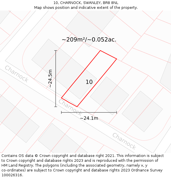 10, CHARNOCK, SWANLEY, BR8 8NL: Plot and title map