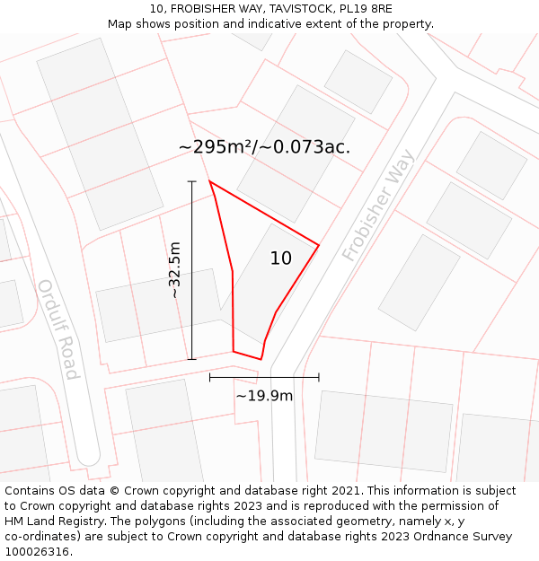 10, FROBISHER WAY, TAVISTOCK, PL19 8RE: Plot and title map