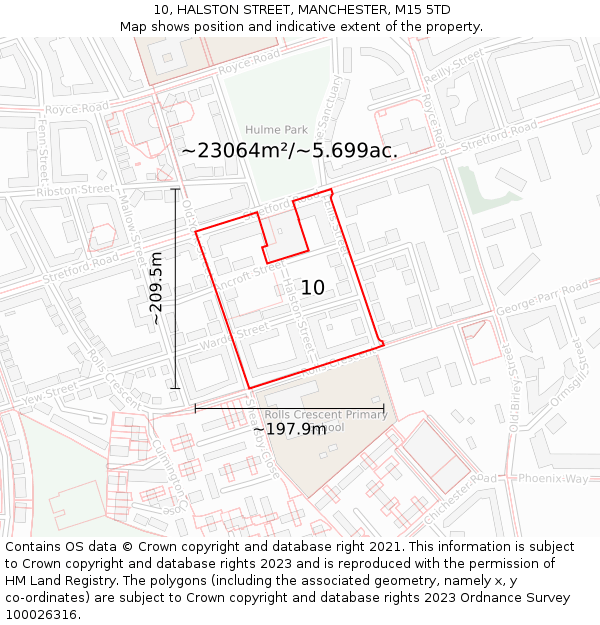 10, HALSTON STREET, MANCHESTER, M15 5TD: Plot and title map