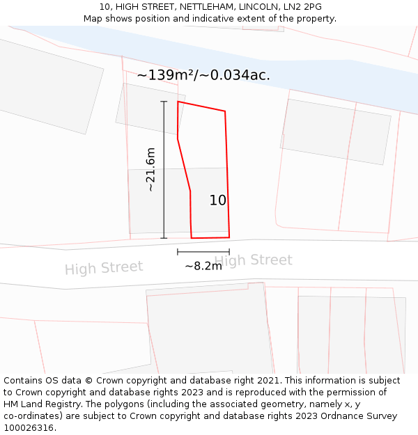 10, HIGH STREET, NETTLEHAM, LINCOLN, LN2 2PG: Plot and title map