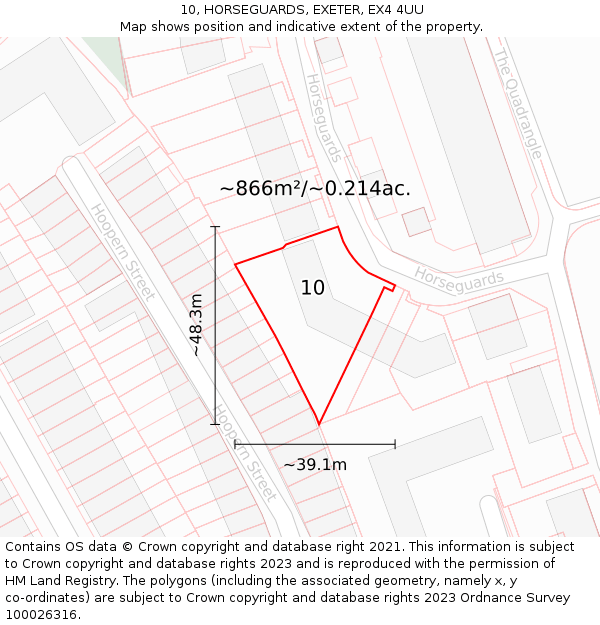 10, HORSEGUARDS, EXETER, EX4 4UU: Plot and title map