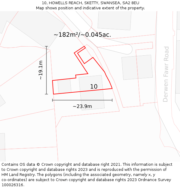10, HOWELLS REACH, SKETTY, SWANSEA, SA2 8EU: Plot and title map
