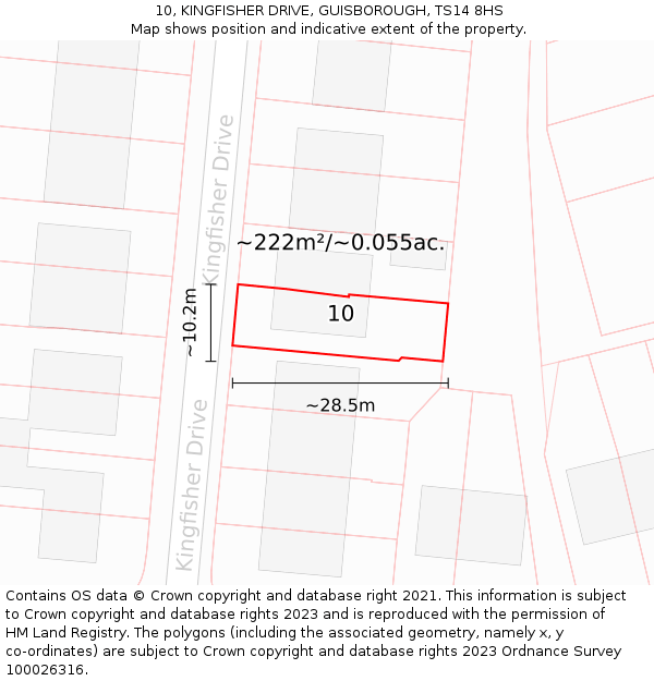 10, KINGFISHER DRIVE, GUISBOROUGH, TS14 8HS: Plot and title map