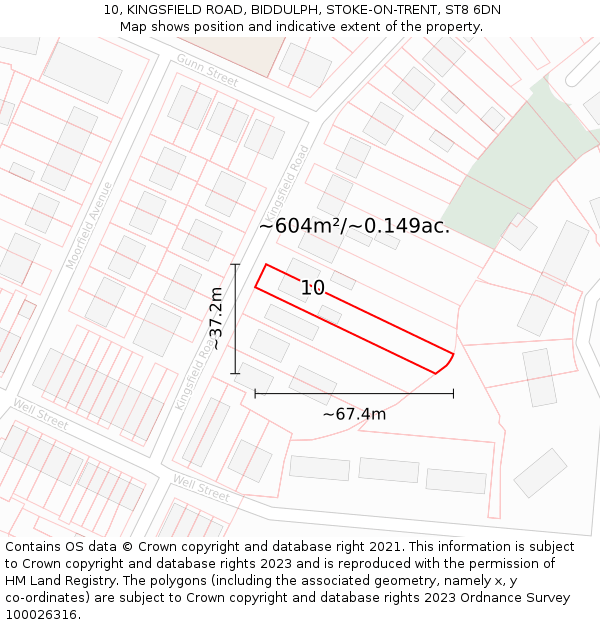 10, KINGSFIELD ROAD, BIDDULPH, STOKE-ON-TRENT, ST8 6DN: Plot and title map
