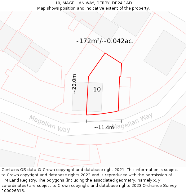 10, MAGELLAN WAY, DERBY, DE24 1AD: Plot and title map
