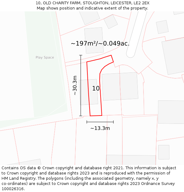 10, OLD CHARITY FARM, STOUGHTON, LEICESTER, LE2 2EX: Plot and title map