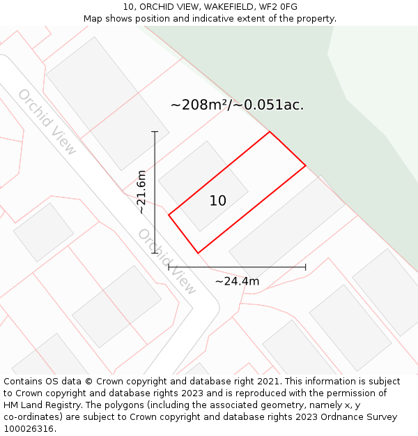 10, ORCHID VIEW, WAKEFIELD, WF2 0FG: Plot and title map