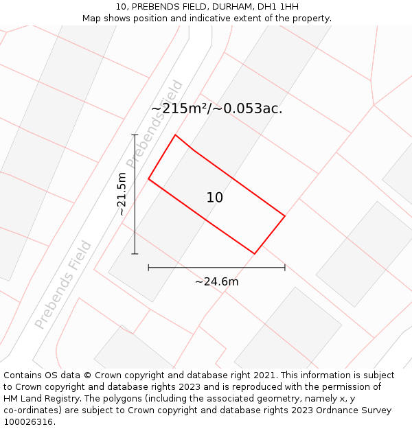 10, PREBENDS FIELD, DURHAM, DH1 1HH: Plot and title map