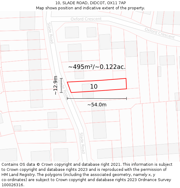 10, SLADE ROAD, DIDCOT, OX11 7AP: Plot and title map
