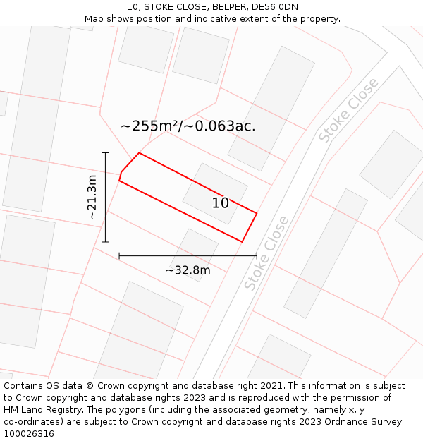 10, STOKE CLOSE, BELPER, DE56 0DN: Plot and title map