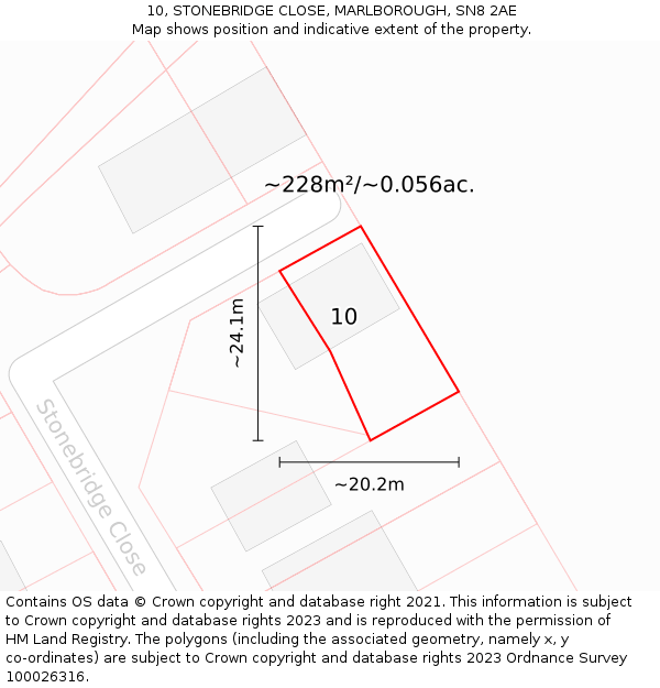 10, STONEBRIDGE CLOSE, MARLBOROUGH, SN8 2AE: Plot and title map
