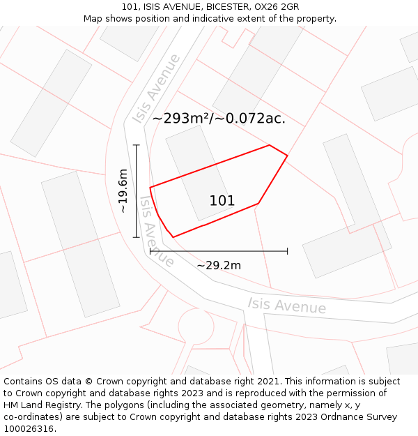 101, ISIS AVENUE, BICESTER, OX26 2GR: Plot and title map