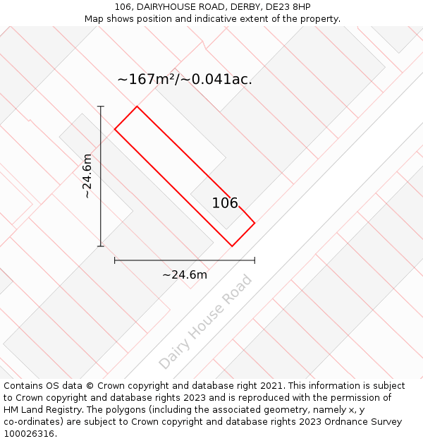 106, DAIRYHOUSE ROAD, DERBY, DE23 8HP: Plot and title map