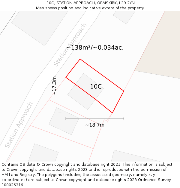 10C, STATION APPROACH, ORMSKIRK, L39 2YN: Plot and title map