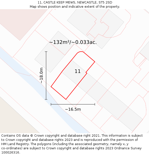 11, CASTLE KEEP MEWS, NEWCASTLE, ST5 2SD: Plot and title map