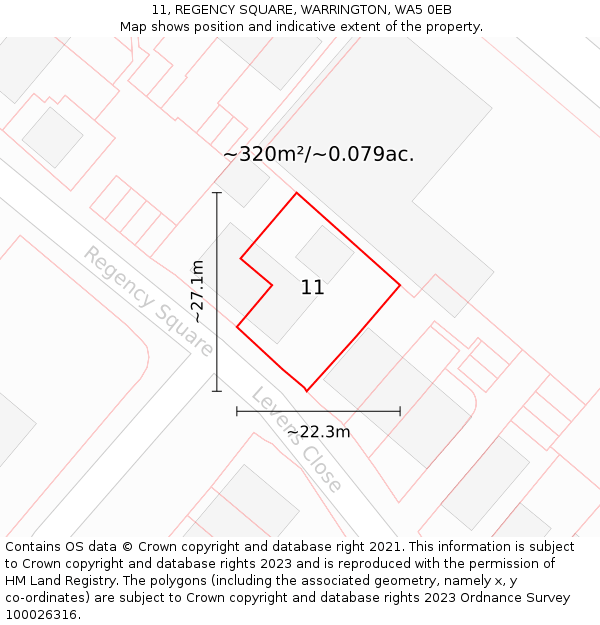 11, REGENCY SQUARE, WARRINGTON, WA5 0EB: Plot and title map