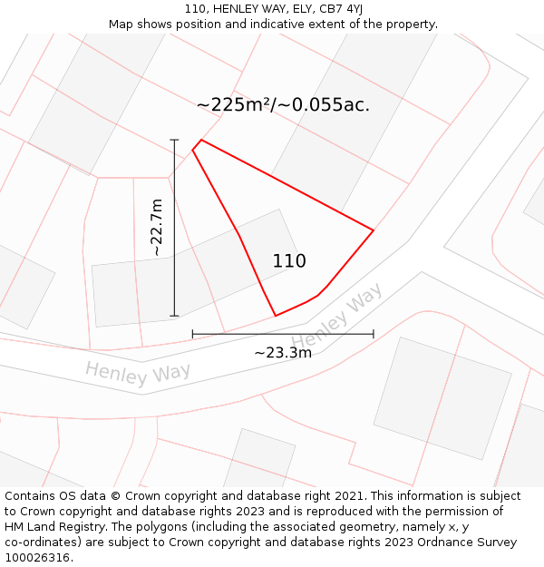 110, HENLEY WAY, ELY, CB7 4YJ: Plot and title map
