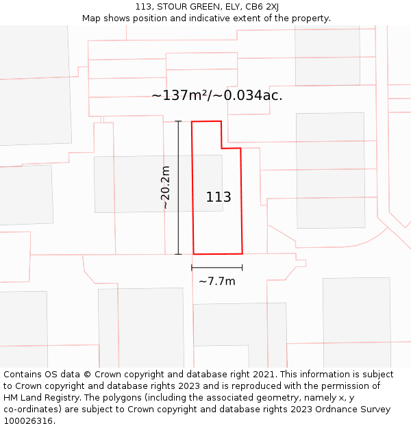 113, STOUR GREEN, ELY, CB6 2XJ: Plot and title map