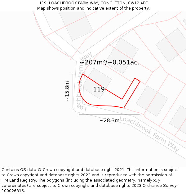 119, LOACHBROOK FARM WAY, CONGLETON, CW12 4BF: Plot and title map