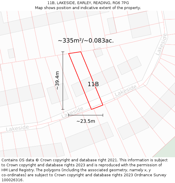 11B, LAKESIDE, EARLEY, READING, RG6 7PG: Plot and title map