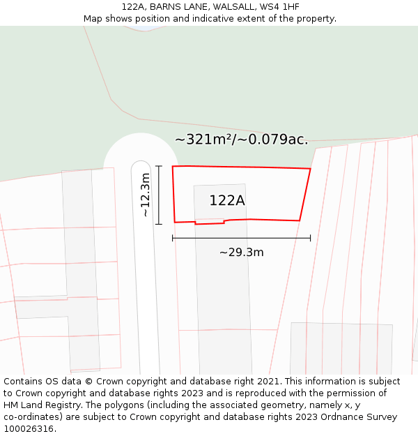 122A, BARNS LANE, WALSALL, WS4 1HF: Plot and title map