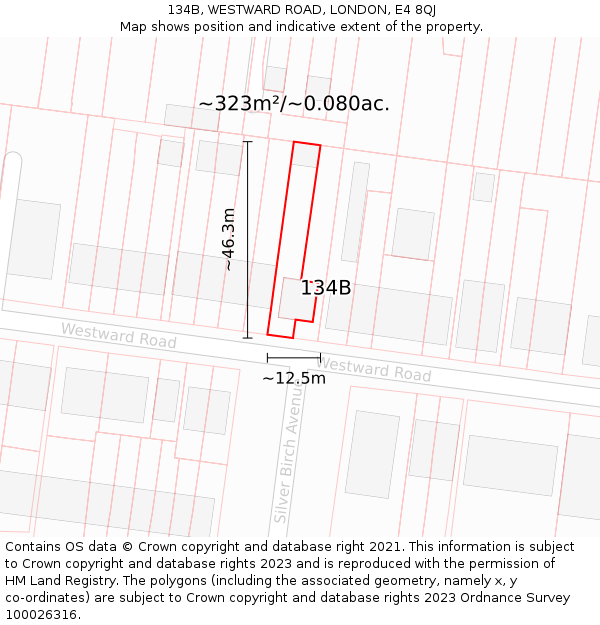 134B, WESTWARD ROAD, LONDON, E4 8QJ: Plot and title map