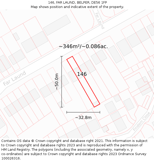 146, FAR LAUND, BELPER, DE56 1FP: Plot and title map