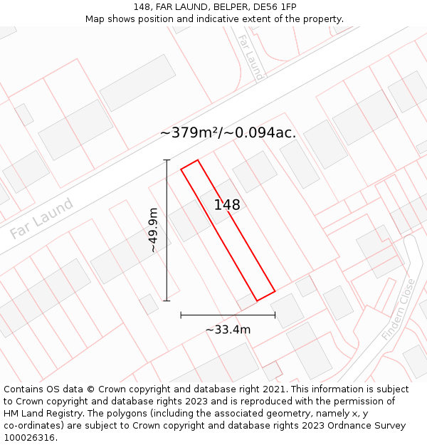 148, FAR LAUND, BELPER, DE56 1FP: Plot and title map