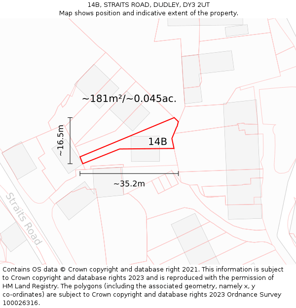 14B, STRAITS ROAD, DUDLEY, DY3 2UT: Plot and title map