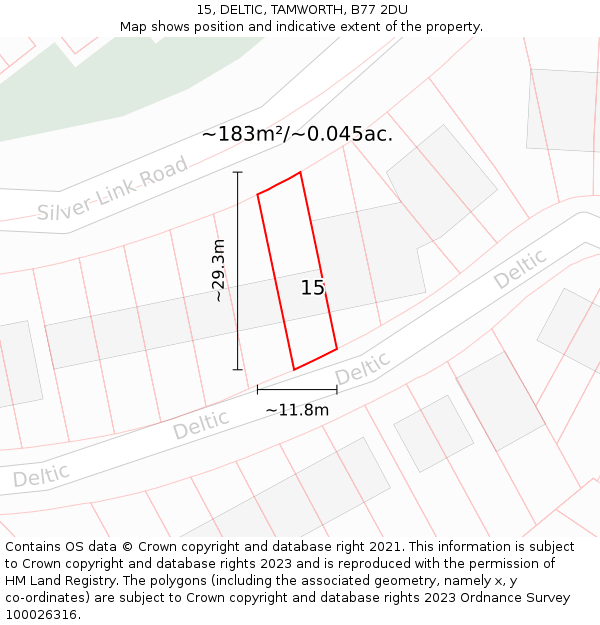 15, DELTIC, TAMWORTH, B77 2DU: Plot and title map