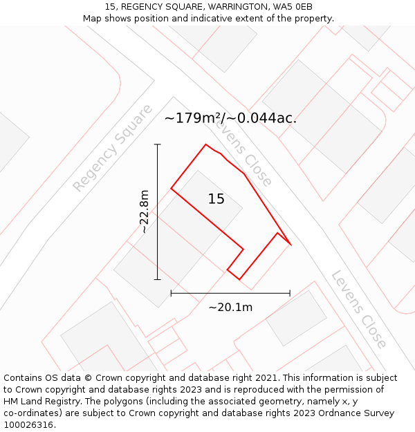 15, REGENCY SQUARE, WARRINGTON, WA5 0EB: Plot and title map