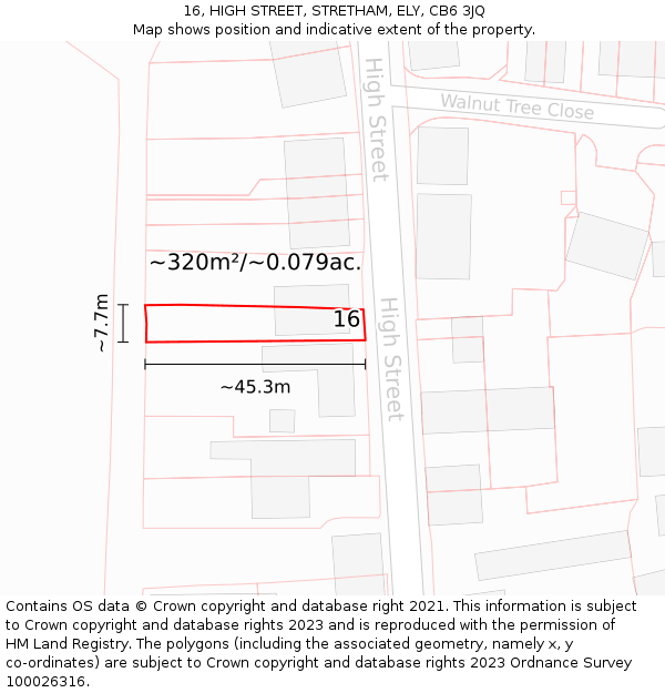 16, HIGH STREET, STRETHAM, ELY, CB6 3JQ: Plot and title map