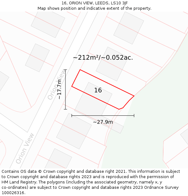 16, ORION VIEW, LEEDS, LS10 3JF: Plot and title map